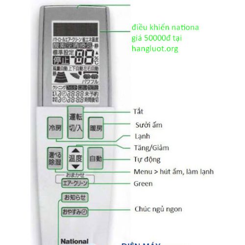 Hướng dẫn dịch điều khiển điều hòa tiếng Nhật Mitsubishi mới nhất